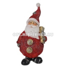 Фигурка декоративная Дед Мороз с подарками L7 W6 H16,5 см, ПОЛИСТОУН