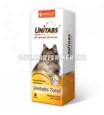 Витамины д/кошек Unitabs (Юнитабс) Тотал с Q10+Витамины д/улучш.сост. кожи,шерсти,иммунитета 20мл/36