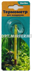 Термометр д/аквариума Naribo стеклянный тонкий на присоске 8см 2/2