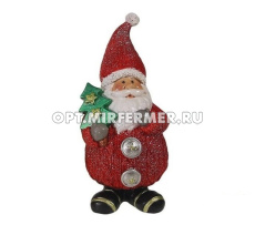 Фигурка декоративная Дед Мороз с елочкой красный L7 W6 H16,5 см (ПОЛИСТОУН)