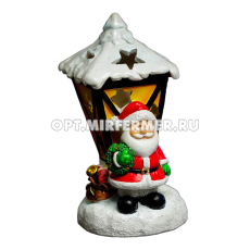 Фигурка декоративная Дед Мороз фонарь с подсветкой, L9,5 W10 H19,5