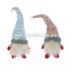 Игрушка набивная Гном святящийся, L16 W9 H10 см, 2в.