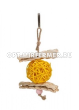 Игрушка д/птиц на джутовой веревке 15*8*4,5см арт.2024-6355 1/12 ЧД