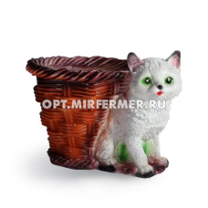 Кашпо фигурное Кошка с корзинкой 21*15см /М-Д