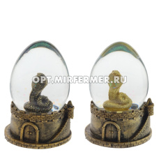 Фигурка декоративная в стекл. шаре Змея, D6.5 см, L7,5 W7,5 H11 см, 2в.
