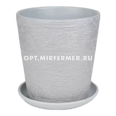 Лофт 5 горшок с поддоном, 5,6л, d22, h22,5см, конус, серый