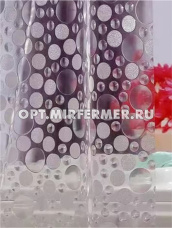 Штора д/ванной 180*180 3D мыльные пузыри прозрачная 