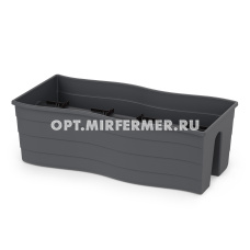 Ящик балконный на перила 20л 58,5х28х20см графитовый /5