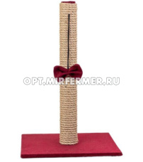 Когтеточка столбик Дарэленд 30*30*46см (фетр, джут) цвет бордовый 1/1