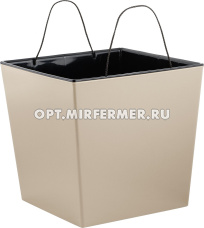 ЛОНДОН CUBE кашпо со вставкой, 11,6л, d25, h23,8см, калифорнийский миндаль