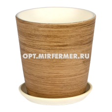 Ироко 2 горшок с поддоном 0,9л d12 h12см конус коричневый