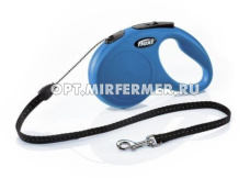 Рулетка поводок  Flexi New Classic S 5м до 12кг трос синий 1/1