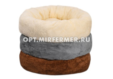Лежанка круглая Меховая 60*60*12см арт.2026-1239 1/1/ЧД