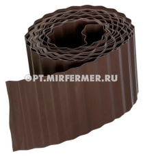 Бордюрная лента садовая, 10см*9м, ГОФРА, коричневая