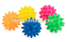 Игрушка резин Мяч игольчатый d6,5см цвет в ассорт. 