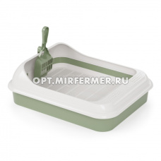Туалет д/кошек Юта 45,5*35,5*15см с бортом, сеткой и совком 1/14