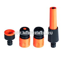 Комплект для полива 1/2" (наконечник, штуцер, коннектор, коннектор с аквастопом) 2/20 Турция