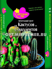 Грунт для кактусов и суккулентов 3л Цветочный рай 6/504 БХЗ 
