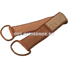 Мочалка из рами, лента с сегментами хлопка с верев. ручк. 66*85см/30