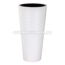 Оазис кашпо со вставкой, 5/25л, h57,5, d29см, морозостойкий, белый