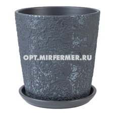 Лава 5 горшок с поддоном, 5,6л, d22, h22,5см, конус, графит