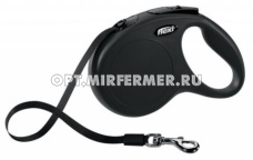 Рулетка поводок  Flexi New Classic S 5м до 15кг ремень черный 1/1