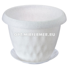 Розетта горшок с поддоном, 21л, d40, h31,1см, мрамор