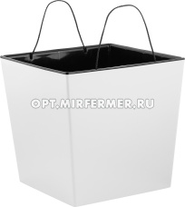 ЛОНДОН CUBE кашпо со вставкой, 11,6л, d25, h23,8см, белоснежный жасмин