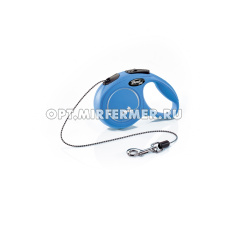 Рулетка поводок  Flexi New CAT 3м до 8кг трос синий 1/1