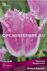 Тюльпан Бахромчатый Фэнси Фриллз 10шт ( розовый с белой бахромой, 11/12, h50см)