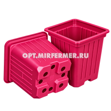 Горшок для рассады V-0,2л. 7*7*7 квадр/формованный розовый/80/3200 АмТр
