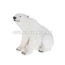 Фигурка декоративная Медведь белый сидячий L16 W26 H20 см (ПОЛИСТОУН)