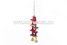 Игрушка д/птиц Составная с колокольчиками на цепочке 25*6*3см арт.2024-6342 1/12 ЧД