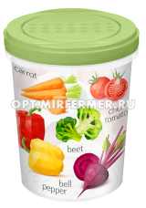 Контейнер  1 л Асти круглый с завинчив. крышкой с декором, салатовый/18