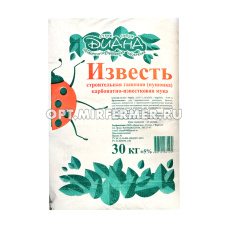 Известь 30кг гашеная пушонка 1/1/35 Диана