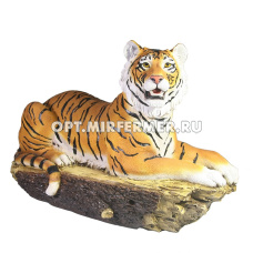 Фигура садовая Тигр на бревне L40W18H27,5 см (ПОЛИСТОУН)