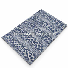 Коврик хлопковый KH 58-7 50*80*0,7см, ручного плетения голубой 1/10