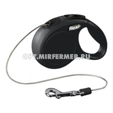 Рулетка поводок  Flexi New CAT 3м до 8кг трос черный 1/1
