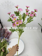 Ветка искусственная ромашка розовый h55