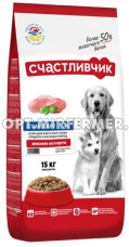 Корм д/собак 15кг Стандарт мясное ассорти Счастливчик