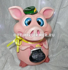 Копилка Хрюшка в шляпке 17*14*23см (ПОЛИСТОУН) / Э