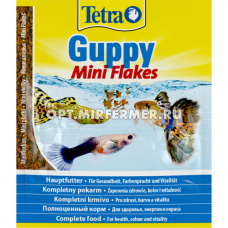 Корм д/рыб Tetra (ТЕТРА) Guppy Flakes пакет 12г д/всех видов гуппи мини-хлопья/25