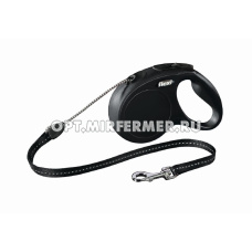 Рулетка поводок  Flexi New Classic S 5м до 12кг трос черный 1/1