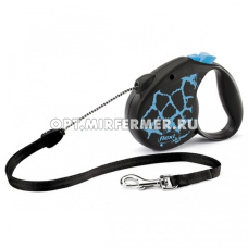 Рулетка поводок  Flexi Safsri cord М 5м до 20кг трос голубой жираф 1/1