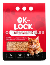Наполнитель Ok-Lock антизапах комкующийся растительный 6л Наполнитель Ok-Lock антизапах комкующийся растительный 6л