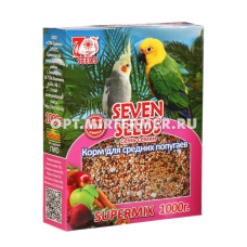 Корм д/попугаев средних 1000г SUPERMIX SEVEN SEEDS (Семь семян) 1/6