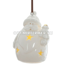 Фигурка декоративная подвесная Дед Мороз с подсветкой (2хLR44) L5 W4 H7 см 