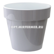 Порто кашпо со вставкой, 15л, серый шелк
