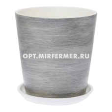 Эбен 6 горшок с поддоном, 9,4л, d26, h27см, конус, серый
