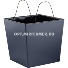 ЛОНДОН CUBE кашпо со вставкой, 11,6л, d25, h23,8см, вулканический серый